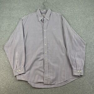 Brooks Brothers Shirt 346 XL Lavender Stripe Traditional Fit Button Down Supima
